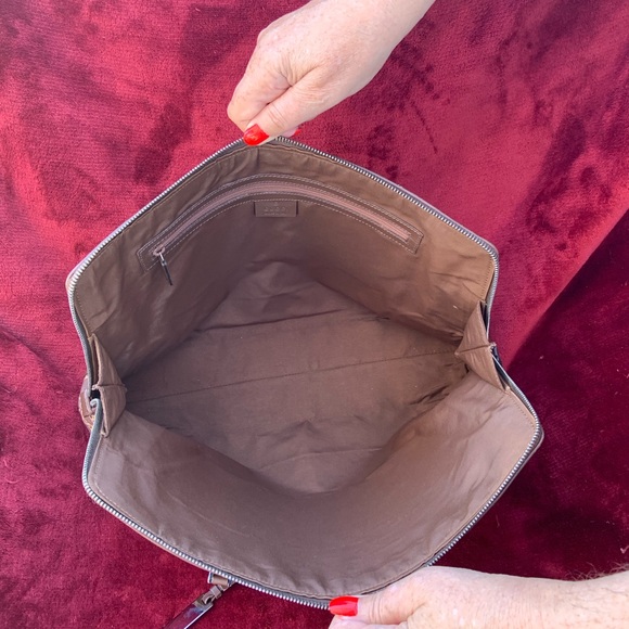 EUC Authentic Gucci Brown Monogram Dome Canvas & Leather Satchel Bag - Picture 11 of 16